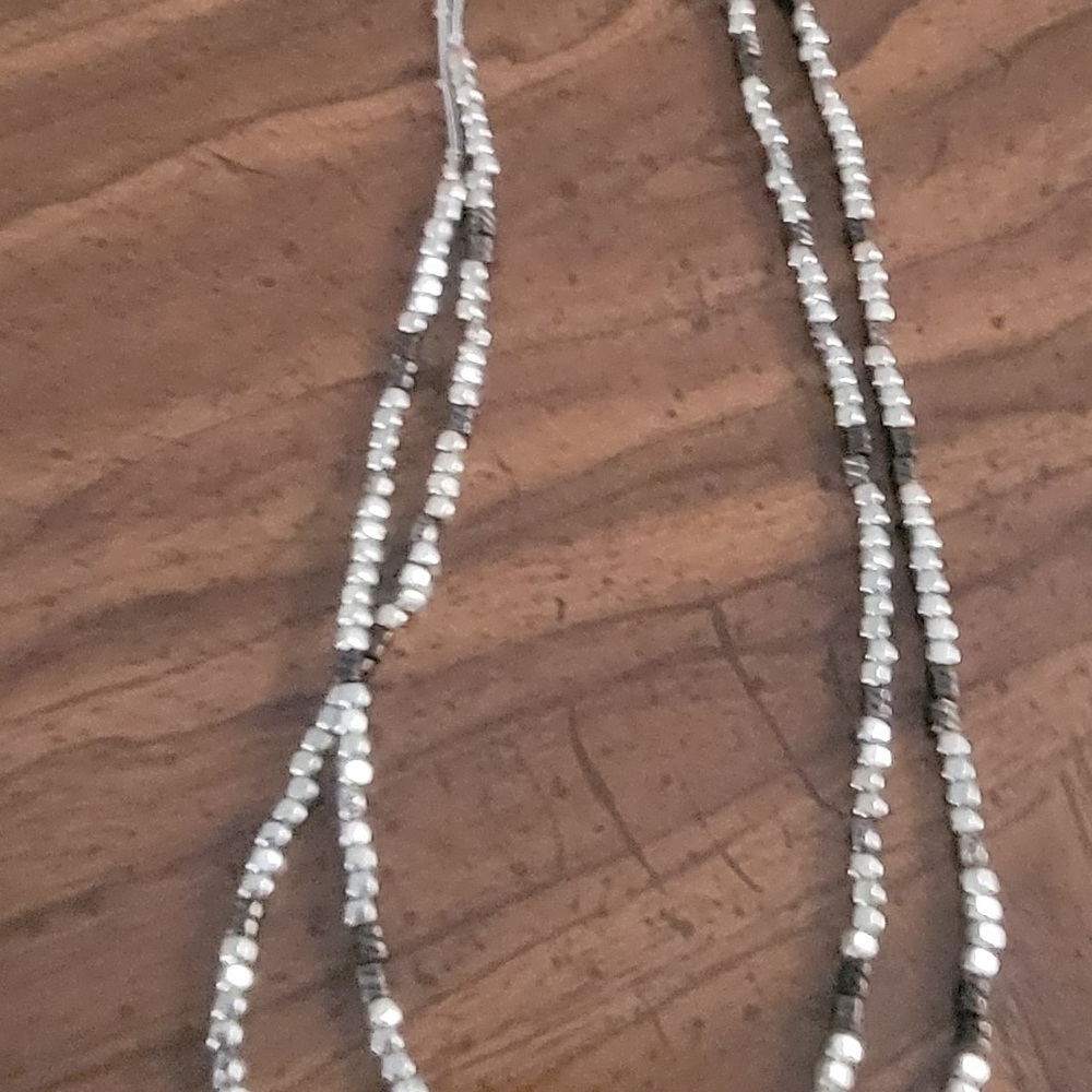 Elegant Silver Beaded Necklace